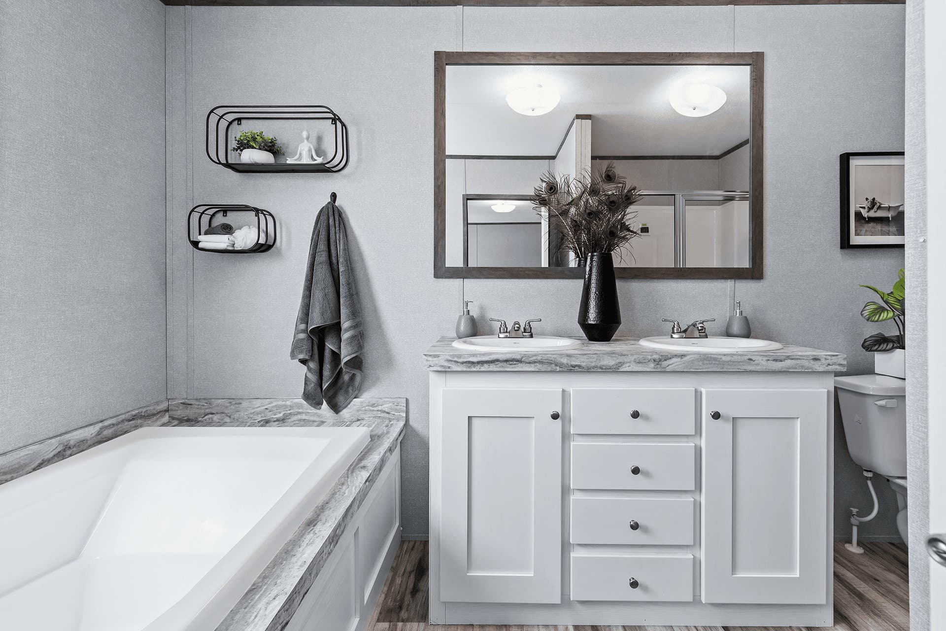 The cuatro 18x76 bathroom home features